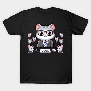 The Cute Cat Boss Guide: Exploring Feline Funnies T-Shirt